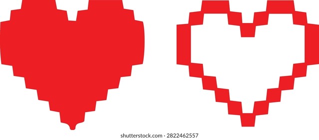 Dos Formas corazón pixeladas