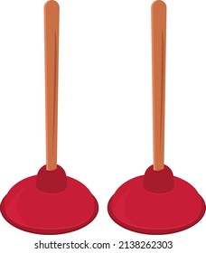 Dos zambullidores rojos, ilustración, vector sobre un fondo blanco.