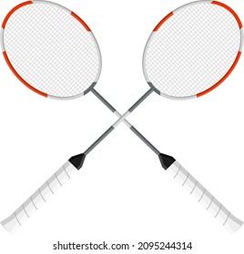 Two red rackets, illustration, vector on a white background.