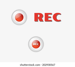 two red rec buttons on white background, vector, eps
