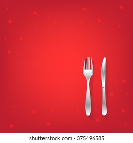 Two red restaurant icons with fork and knife