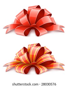 two red ribbons for gifts decoration - vector illustration