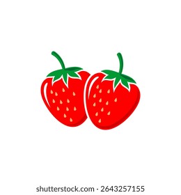 Dos diseños de logotipo de fresa roja 