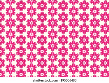 Two red sweet blossom and circle shape pattern on pastel background. Retro and vintage bloom pattern style for cute or classic design