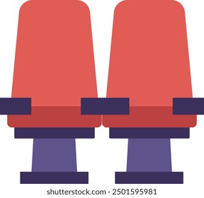 Dos Vacantes rojas del teatro con los apoyabrazos