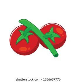 dos ícono de tomate rojo.hoja verde. logotipo, icono y símbolo de buena calidad para vegetales