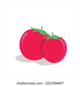dos tomates rojos con tallos