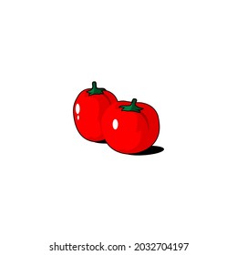 two red tomatoes vector design