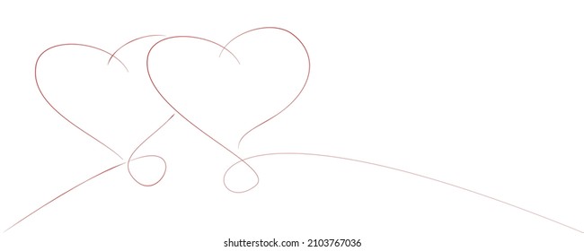 two red united filigree hearts with white background