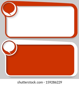 two red vector text box and speech bubble