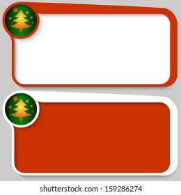 two red vector text box and Christmas tree