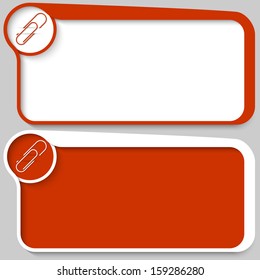 two red vector text box and paper clip