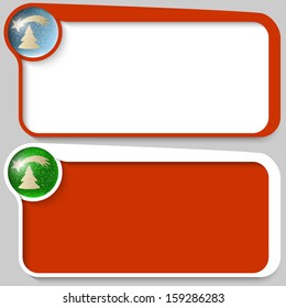 two red vector text box and Christmas motif