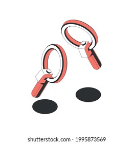 Two remote controls for vr technology devices isometric isolated vector illustration