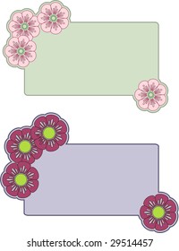 Two retro flower banners