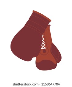 Two retro style design boxing gloves. Vector illustration