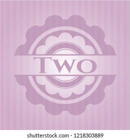 Two retro style pink emblem
