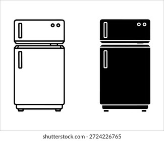 Dois refrigeradores estilo retro um branco e um preto com alças e botões vintage