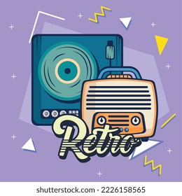 dos iconos de conjunto de estilos retro