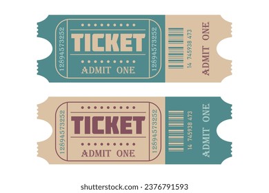 Two Retro Ticket templates in blue and beige colors	