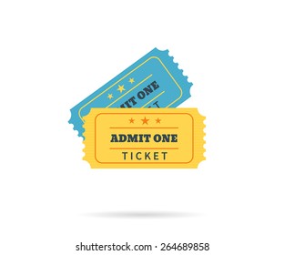 Two Retro Tickets Temlate Vector Illustration Stock Vector (Royalty ...