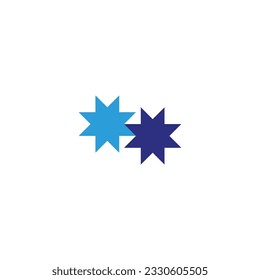 Two ribbons, background geometric symbol simple logo vector