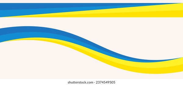 Two ribbons with blue and yellow colors like Ukraine flag.