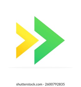 two right arrow icon, colored flat vector. modern and minimalist design