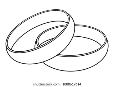 two ring line vector illustration,
isolated on white background.Top view