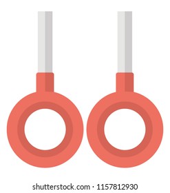 
Two rings in a circle shape with the rods depicting steady rings for gymnastics 
