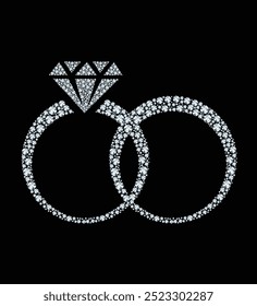 Dos anillos hechos de diamantes anillo solitario