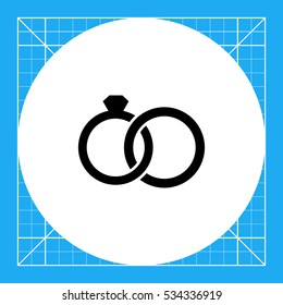 Two Rings as Marriage Concept Icon