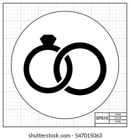 Two Rings as Marriage Concept Icon
