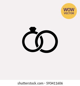 Two Rings as Marriage Concept Icon