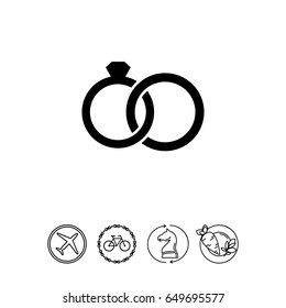 Two Rings as Marriage Concept Icon