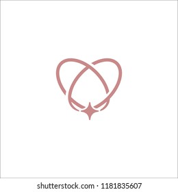 Two rings vector wedding logo