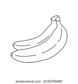 Two ripe bananas arranged artistically on a plain background for a minimalist display