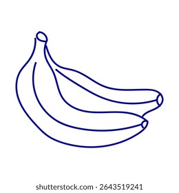 Dos plátanos maduros ilustrados con líneas simples sobre un fondo blanco adecuado para proyectos de diseño o temas culinarios