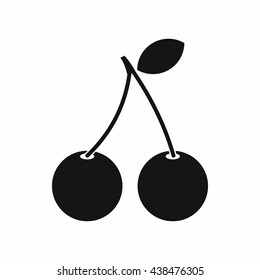 Two ripe cherry berries icon, simple style