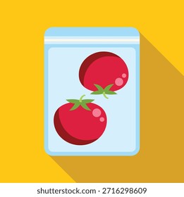 Zwei reife Tomaten sind vakuumverpackt, was eine optimale Konservierung und einen langanhaltenden Geschmack gewährleistet