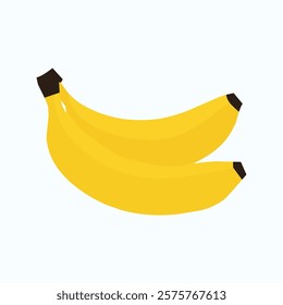 Two ripe yellow bananas, illustrated in a simple, flat style, are shown against a white background. Perfect for healthy eating concepts.