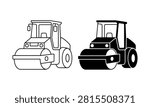 Two road rollers compact vector illustration