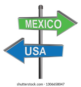 Two road signs, 3d illustration - Illustration