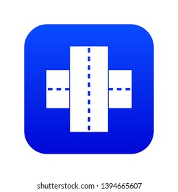 Two roads icon digital blue for any design isolated on white vector illustration