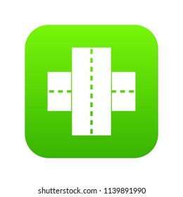 Two roads icon digital green for any design isolated on white vector illustration