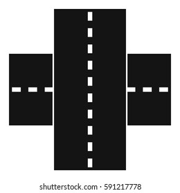 Two roads icon. Simple illustration of two roads vector icon for web