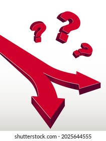 Two roads opportunities options vector illustration, concept of doubt and uncertainty to make a decision and make a choice.