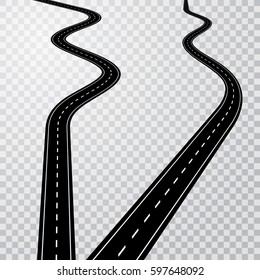Two Roads Vector Illustration.
