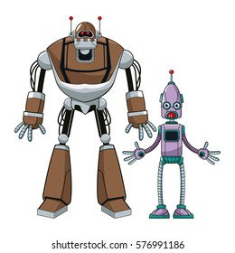 two robot futuristic technologies