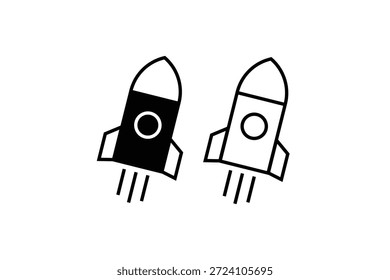 Dos cohetes lanzándose al espacio con llamas y humo